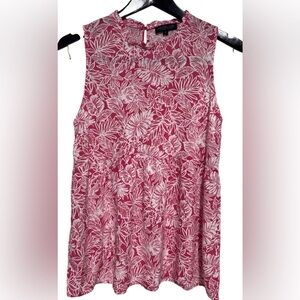 Rachel Zoe Sleeveless Pink & White Floral Blouse – Size Small